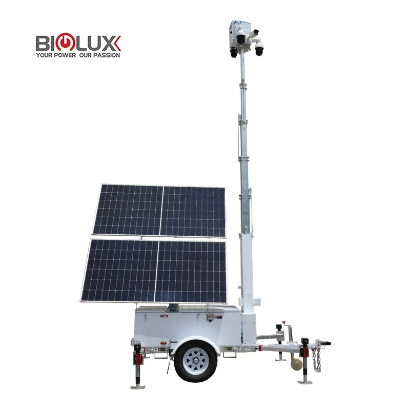 BIGLUX HiSOLO Solar CCTV Trailer Tower With AI Cameras For Construction Site best
