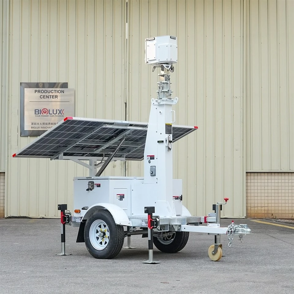 Biglux Mini Simple Design Mobile Solar Trailer For Install CCTV Cameras Tower high quality