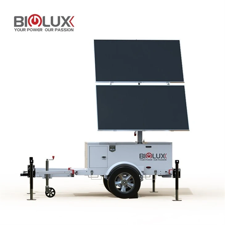 Mobile Solar CCTV Tower OEM Surveillance Solution Trailer