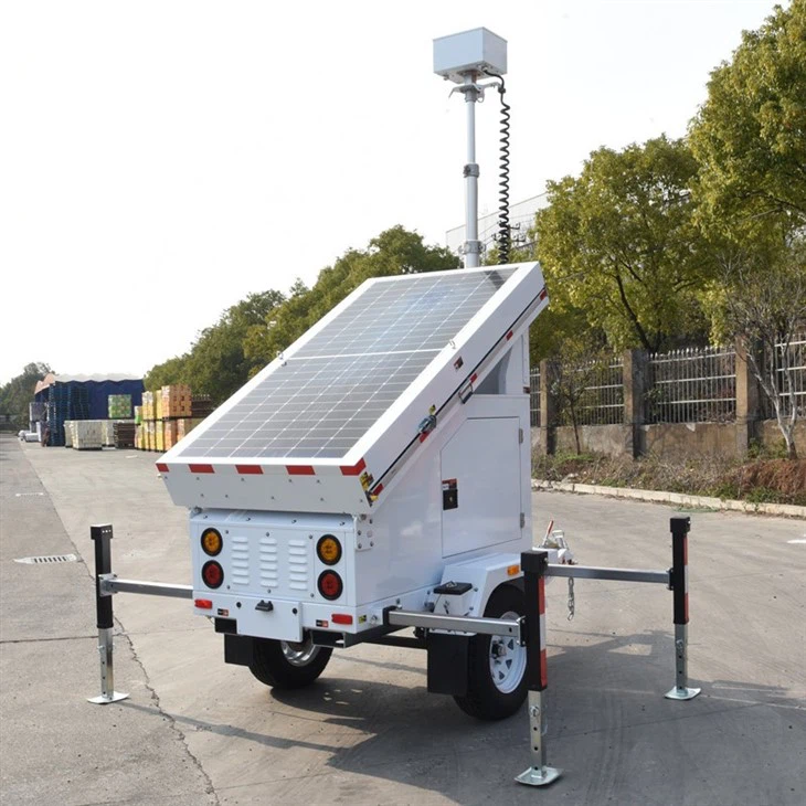 Mobile Solar Surveillance Tower Trailers Without Camera