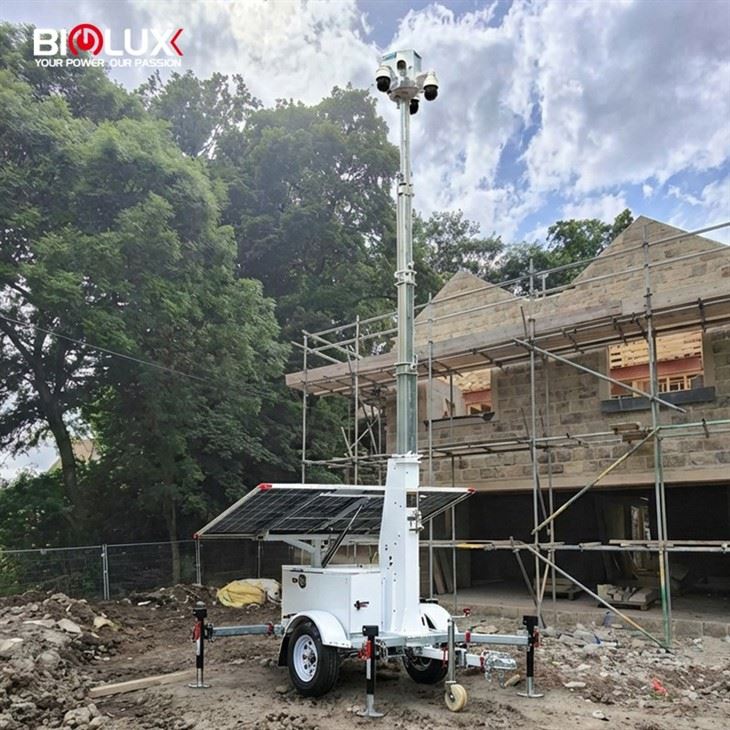 Small Solar Security Trailer With AI Cameras best