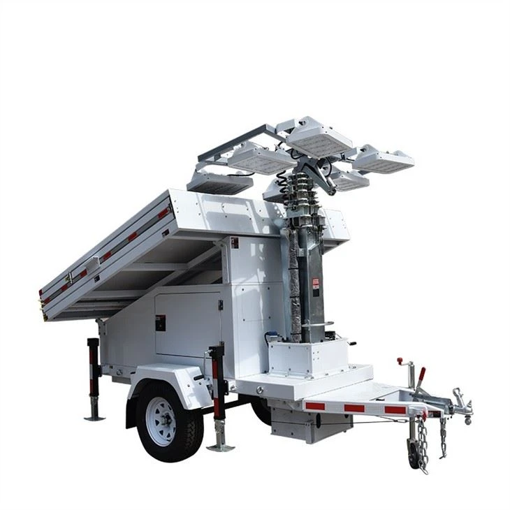 Mobile Solar Trailer With LED Lights