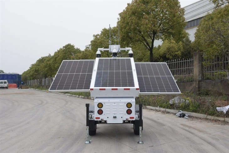 4 PTZ Cameras Mobile Solar Surveillance Tower