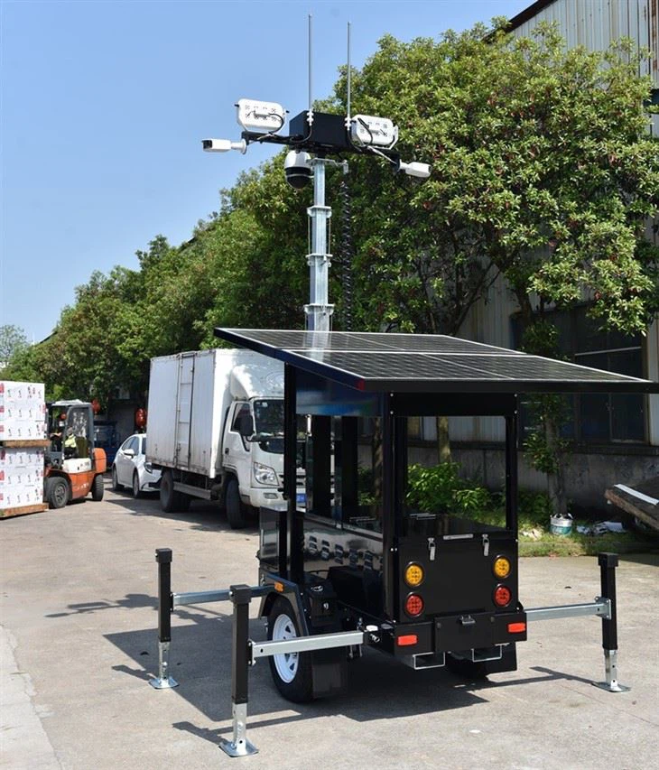 Thermal Camera Mobile Solar Surveillance Tower Trailer